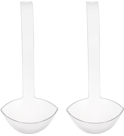 RUNROTOO 2pcs Punch Bowl Ladle: Clear Serving Spoon with Pour Spout - Large Beverage Ladles - Utensils for Party Drinks Dispensing Wedding Catering