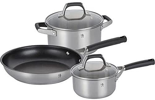 Henckels 40590-000 HI Style Basic Cookair 3-Piece Set, Stainless Steel, Both Handed, One-Handed, Pot, Frying Pan, Induction Compatible, Genuine Japanese Product