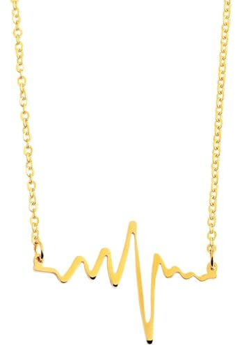 Akzent Laurena Damen-Kette Halskette Halsschmuck Ankerkette Edelstahl Herzschlag 5010131