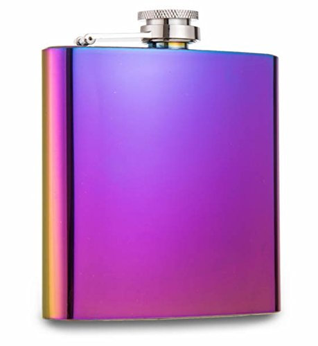6oz Iridescent Metallic Rainbow Hip Flask