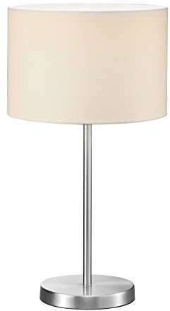 lightling modern Hockerleuchte in nickel matt, Stoffschirm weiß, 1 x E27 max. 60W, ø 30 cm, Höhe: 55 cm