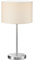 lightling modern Hockerleuchte in nickel matt, Stoffschirm weiß, 1 x E27 max. 60W, ø 30 cm, Höhe: 55 cm
