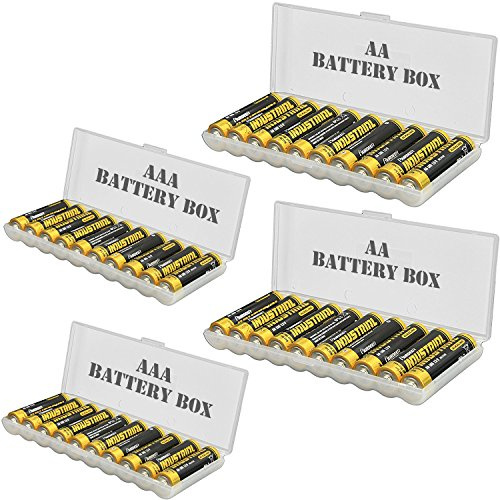 Aufbewahrungsbox für Batterien (Batterien nicht im Lieferumfang enthalten), 4 Stück