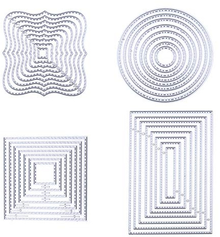 ENET 4X Cutting Dies Metal Embossing Stencil For Album Scrapbooking Paper Card Art Craft Circle Square Rectangular
