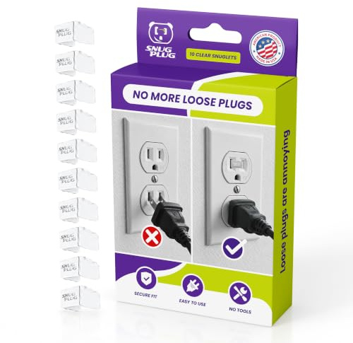 Loose Outlet Plug Fix | Snug Plug Outlet Tightener| Clear | 10 Pack