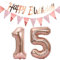 Palloncini 15°compleanno decorazione rosegold+ghirlanda Happy Birthday +catena 40palloncini numeri 15 palloncini 15° compleanno decorazione ragazze compleanno decorazione15 compleanno deco(15)