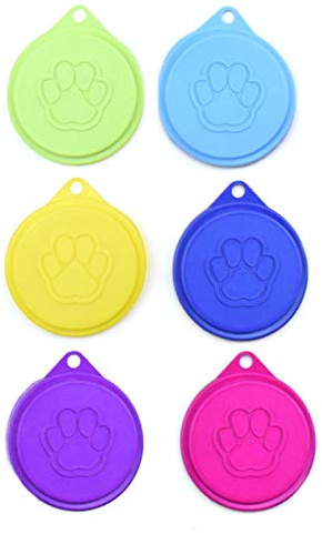 Awayhall 6 Pièces Réutilisation Couvercle Universel pour Chien en Conserve Auto-obturante Les Conserve pour Animaux Compagnie Couvrent Couvercles Boîtes Nourriture Chien pour Compagnie