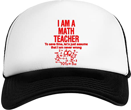 I Am A Math Teacher Weiß Schwarz Unisex Kinder Baseball Cap Kids White Black