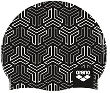 Arena Print 2 - Cuffia da nuoto in silicone, unisex, per adulti, donne e uomini, per allenamento intensivo, confortevole, antiscivolo, a pelo lungo, X