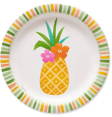 American Greetings Tropical Luau Party Supplies for BBQs and All Summer Parties, Dessert Plates (36-Count)
