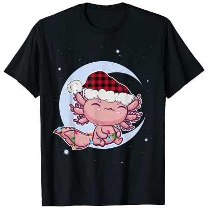 Niedliche Axolotl Haustier-Mütze für Weihnachtsabend, Weihnachtsmann, Kawaii Salamander T-Shirt