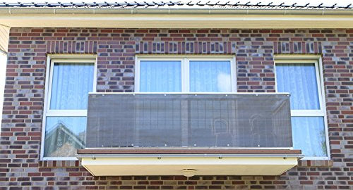 Smart Deko 90 x 300 cm - Brise-vue pour balcon, revêtement en polyéthylène anthracite - Protection contre le vent et les UV - Pour balcon, jardin, camping et loisirs - 90 x 300 cm - Anthracite