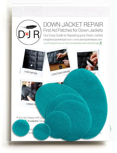 Self‑Adhesive Ripstop Nylon Repair Patch Kit – 30‑Second Fix for Tents, Jackets, Sleeping Bags, Backpacks & Beach Gear – Festival, Camping & Vanlife Essential – 7 Pre‑Cut Patches (Sea Green)