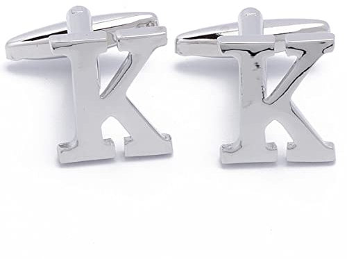 Manschettenknöpfe - Buchstaben Initial Brief K Silber Metall