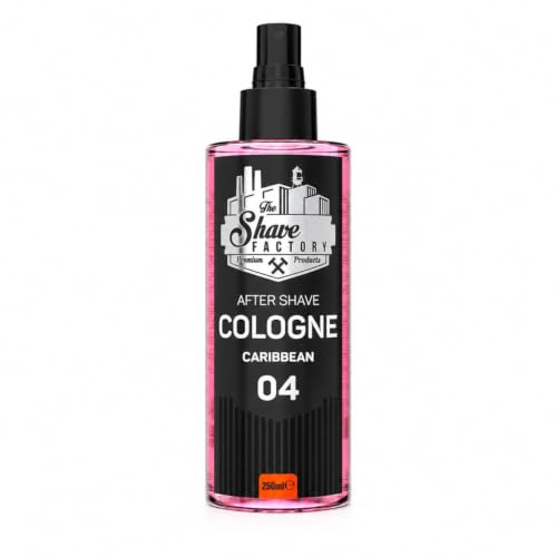 The Shave Factory After Shave Cologne Caribbean 04 Herren 250 ml | Aromatisch-frischer Barberduft mit Lavendel, Bergamotte und warmem Amber – als Aftershave sowie Körper-, Haar- und Bartspray.