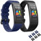 MoKo 2 Pezzi Cinturino Compatibile con Huawei Band 4 Pro/3/3 PRO, Cinturino Sportivo di Ricambio in Morbido Silicone, Nero/Blu Notte