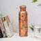 Craft Trade Floral Printed Pure Copper Bottle with Lid and Carry Bag for Drinking Water BPA Free Leak Proof Boosts Immunity, Supports Digestive & Liver Health, Ayurveda Inspired 34oz - 1 Litre Natural