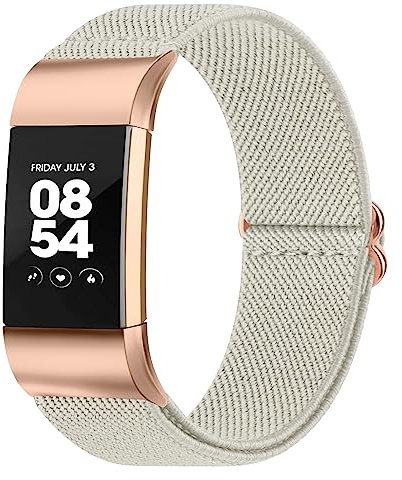Oumida für Fitbit Charge 2 Armband für Damen Herren, Verstellbares Dehnbares Nylon Ersatz Armbänder NUR kompatibel mit Fitbit Charge 2 (Sternfarbe)