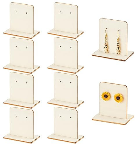 PH PandaHall 10 Sets Wooden Earring Display Holder Earring Display Stand Jewellery Display for Earring Studs Earrings Drop Earing Dangle Small Business Photography Prop Stand