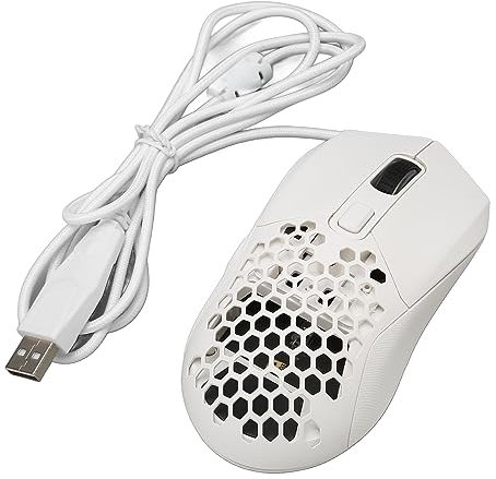 Elprico Wired Mouse, USB Wired Computer Mouse with Adjustable DPI, Ergonomic, RGB Backlit, Programmable Keys 4.9ft Cable Gaming Mouse for Gaming Office Study (White)