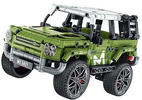 iM.Master - Off Roader Grün - Technic Geländewagen Bausatz Pull Back - Klemmbausteine für Erwachsene und Kinder - 474 Teile - Maßstab 1:20 - STEM Lernspielzeug - Modell zum Bauen