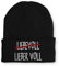 tshirtladen Lieber Voll anstatt Liebevoll Mütze Beanie Wintermütze mit Spruch, Farbe: Black