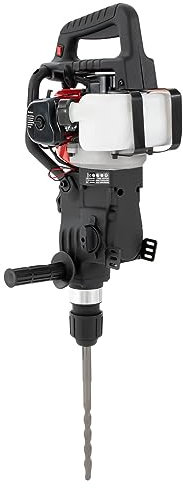 3 in 1 Abbruchhammer Benzin, Profi 1200W 2-Takt Motor Bohrhammer mit 3x Bohrer, Spitzmeißel und Flachmeißel, Schlaghammer Für die Zerkleinerung im Hochbau und Straßenbau