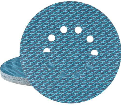 STEBRUAM 20 Stück Schleifpapier 225mm Klett mit Körnung P80 Schleifscheiben 225mm Klett 10 Loch Diamant Form Schleifpads für Trockenbauschleifer Exzenterschleifer Schleifgiraffe