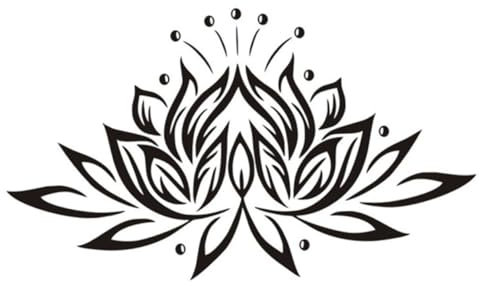 Autocollant Mural Fleur De Lotus Noir En Pvc - Décoration Élégante Pour Salon, Chambre Ou Bureau - Facile À Installer, Taille 57X33 Cm