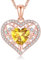 LAVUMO Lebensbaum Herz Kette Damen 925 Sterling Silber Geburtsstein Anhänger Halsketten Geburtstagsgeschenk für Frauen Freundin Mama Valentinstag Muttertags Weihnachten (Roségold-11-November)
