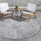 payé In- & Outdoor-Teppich - Grau Creme - 160x160cm Rund - Wendeteppich - Rauten Muster - Wetterbeständig für Balkon Terrasse - Indoor Teppiche Wohnzimmer Küche