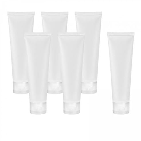 Milageto 2X 6 Stück Leere Kosmetiktuben, Make Up Proben Weichbehälter Röhrenflasche für Duschgel, Körperlotion, Reiniger, 100 Ml Klappdeckel