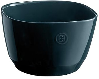 Emile Henry Ensaladera mediana de cerámica fabricada en Francia, 8.75 x 8.65 x 5.5 pulgadas, 3.5 cuartos de galón, océano