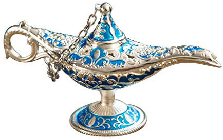 Metal Genie Lamp Light Wishing Teapot Retro Furnishing Articles Light Pot Decora Home Decorations For Living Room Table Top Modern