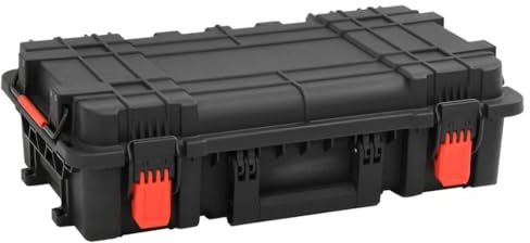 vidaXL Koffer für Flugreise Tragbar Schwarz 56,5x34x16 cm PP, Koffer, Hartschalenkoffer, Werkzeugkasten, Transportkoffer mit Schaumstoff