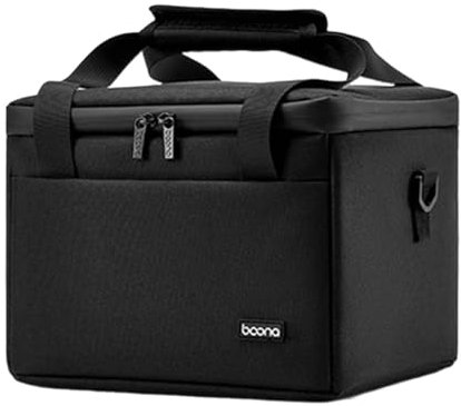 BaotyJie Aufbewahrungstasche für Projektoren, Hartschalen-Reiseetui, wasserdicht, mit Doppelreißverschluss, tragbarer Schutz, vielseitige Reisetragetasche, Schwarz