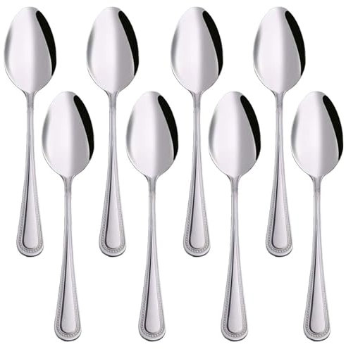 Teaspoons, Tea Spoons Set of 8, 5.4 inch Tea Spoons Stainless Steel Food Grade Cutlery Spoons Set for Tea, Coffee, Kitchen, Restaurant, Dishwasher Safe