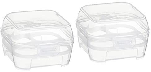 Portable Egg Box 2pcs Pp 4 Grid Buckled Holder for Camping Hiking | Lightweight Design, Separate Compartments, Fridge Storage Use, Stand Display Format, Plastic Construction