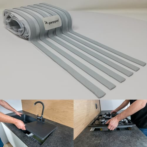 Parpyon® Dichtmittel für Spülbecken und Herd, 360 cm, Abflussrohre für Waschbecken, geruchshemmend, flexibel, Mischbatterie, Verlängerungsschlauch mit Gewinde + Band und Dichtung (Siegelmittel für