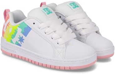 DC Shoes Court Graffik Skate-Schuh, White/Light Pink/Multi, 39 EU