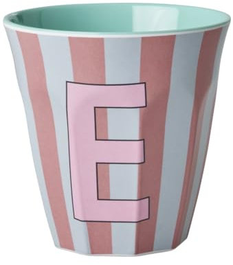 ReWu Rice Melmain Becher Medium Jungen - Buchstabe E - Kinderbecher Campingbecher Campnggeschirr Trinkbecher Melamingeschirr Bruchsicher BPA-Frei 250ml