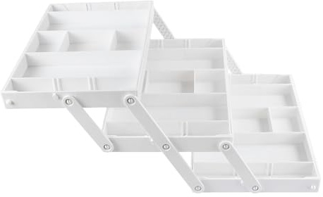 Plateau de rangement pour tiroir – Boîte de rangement pliable, organiseur de bureau extensible, séparateur à plusieurs niveaux | Support de couverts réglable antidérapant, solution de rangement peu