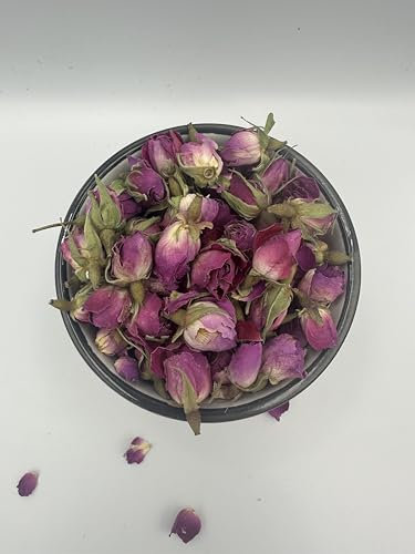 Boccioli di rosa rosa secchi, petali di fiori di rosa 20 g-1,9 kg, rosa damascena (20 grammi)