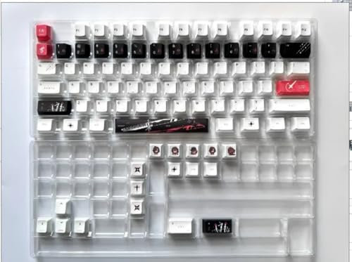 Benutzerdefinierte Anime -inspirierte Yuki AIM -Keycap -Set 125 PBT -Schlüsselkaps für mechanische Tastaturen mit japanischen Design -Konstruktionen, die mit verschiedenen Switches kompatibel sind(Whi