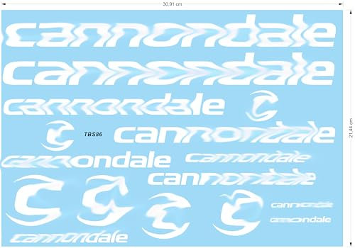 Aufkleber für Cannondale TBS86, für Rennrad oder Mountainbike, Weiß