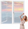 Fliegengitter Fenster Magnetisch 69 x 115 cm Insektenschutz Insektenschutzgitter Terrassentür Ohne Bohren Fliegenschutz für Balkonfenster Terrassenfenster, Weiß