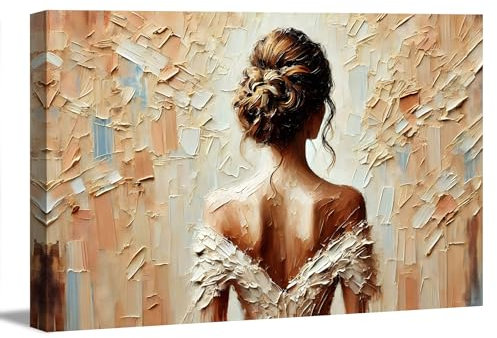 Visario Leinwandbild 120x80cm 5062 – Frau Malerei – Wandbild XXL – Kunstdruck auf Leinwand, Bilder für Wohnzimmer, Büro, Schlafzimmer – Fertig zum Aufhängen