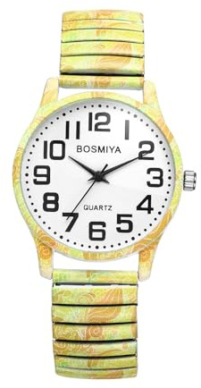 OIDEA Damen Armbanduhr Elastisch Bohemian: Böhmisch Uhren Analog Quarz mit Großen Arabischen Zifferblatt Leicht zu lesen Damenuhr Hippie Stil Geschenk für Herren Damen