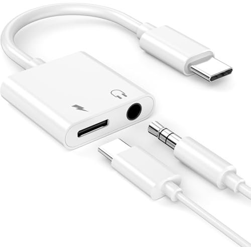 UmiMirari Kopfhörer Aux Adapter für iPhone, 2 in 1 Lightning auf 3,5 mm Klinke Kopfhörer Adapter Konverter Dongle Splitter kompatibel für iPhone 14/13/12/11/XS/XR/X/8/7 Unterstützung für alle iOS