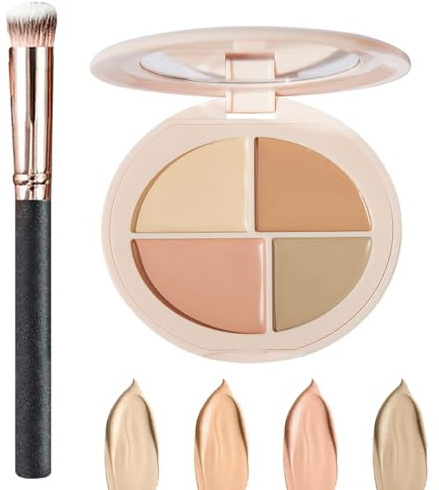 UZYXC 4in1 Palette Concealer,Correttore Astra,Correttore Crema,Full Coverage Concealer,Viso Correttori Makeup,Cream Palettei, Impermeabile a Lunga durata,Contorni Evidenziat